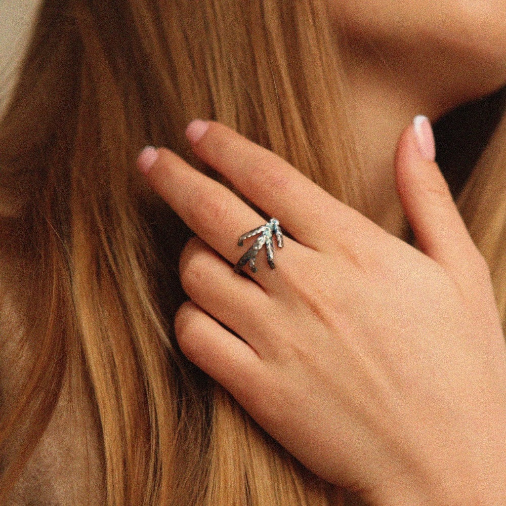 Ring in silver,Thuja